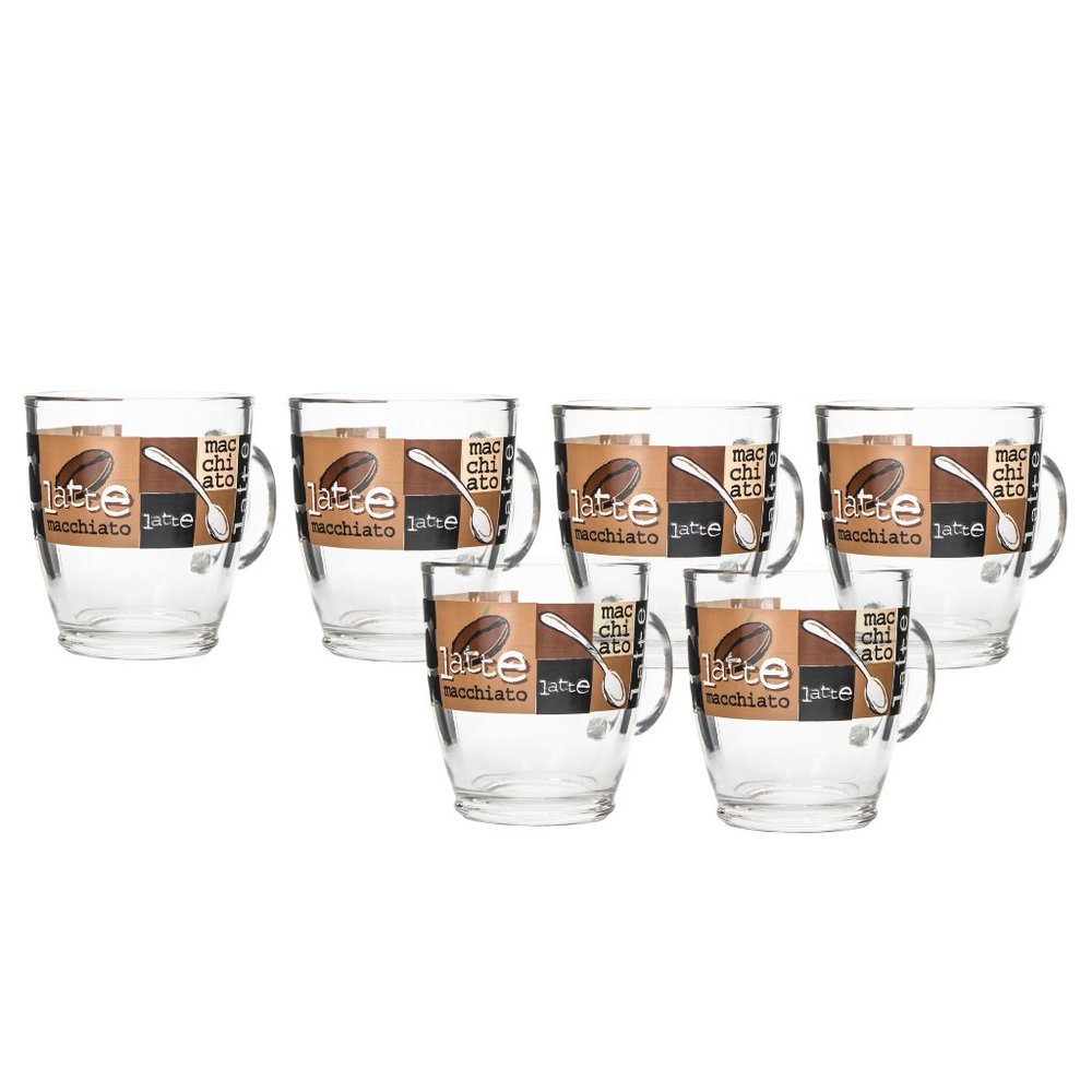CERVE JULIUS Large Coffee Glass Mugs with Handle